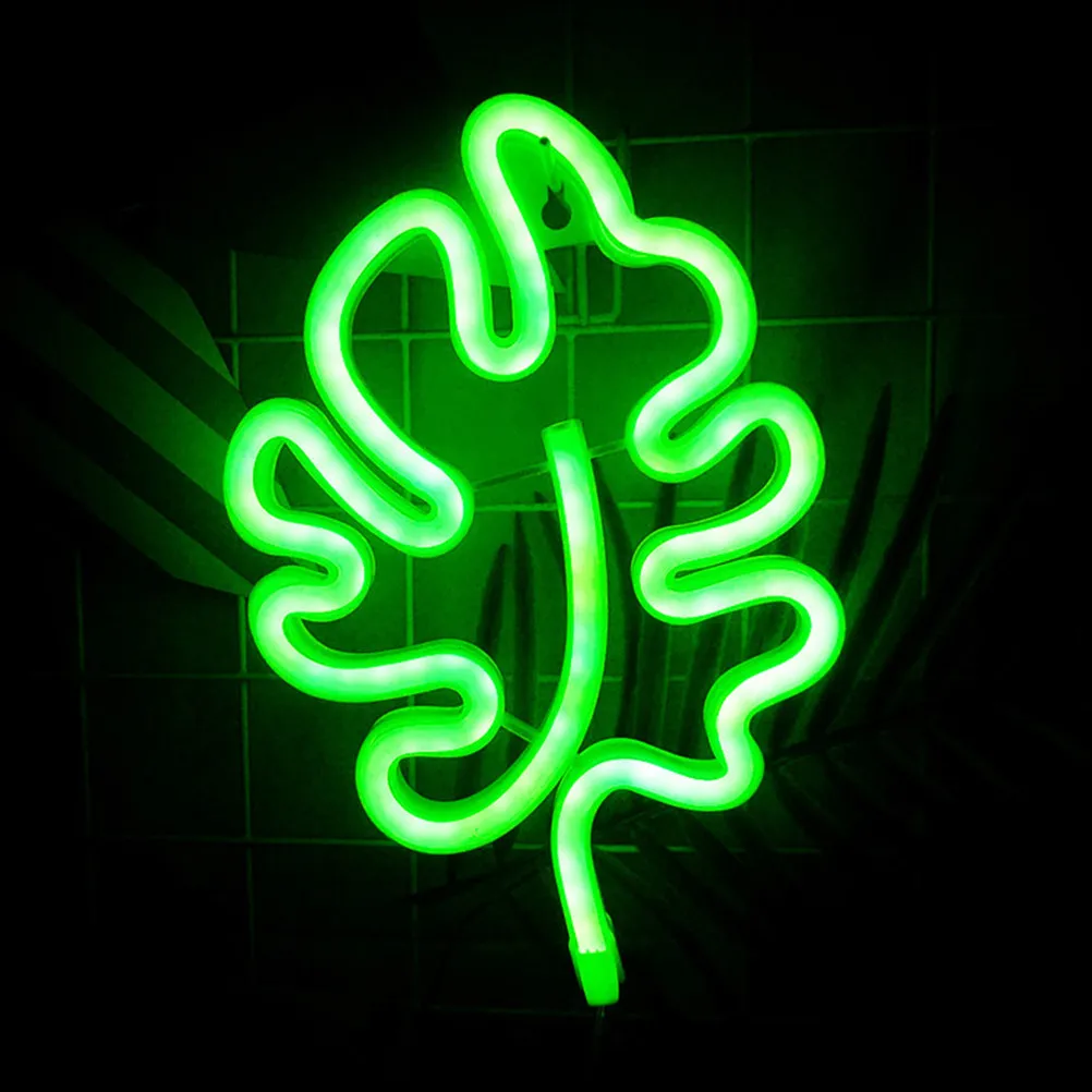 

Monstera Leaf LED Night Light USB Powered Rechargeable Neon Lamp for Bedroom Wall Window Door Decor Romantic Ambient Lighting
