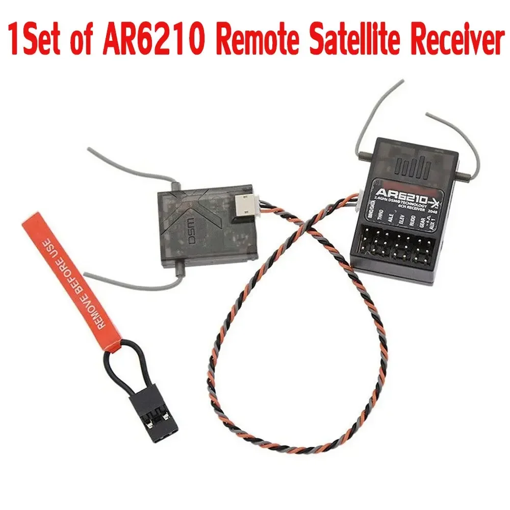 DSMX 6CH AR6210 RC Receiver RX W/Satellite | DSM2 Compatible for SPEKTRUM DX6i/DX7/DX8/DX9 & JR DSX6/DSX7/DSX8 Transmitters