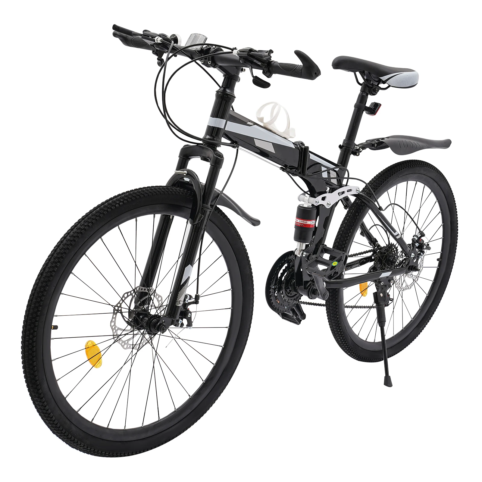 Folding Mountain Bike Bicycle 26 Inch 21 Inch High-carbon Steel Body Dual Shock Absorbing Dual Disc Brake