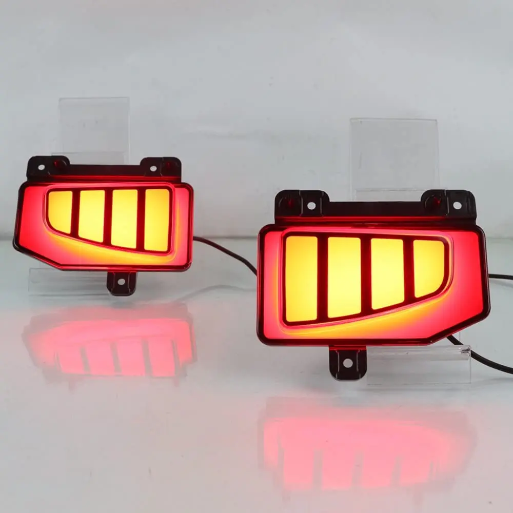 OVOVS 3-in-1 Functions 12V LED Bumper Brake Rear Light With Sequential Turn Signal Reflector For Jeep Gladiator 2019-2022