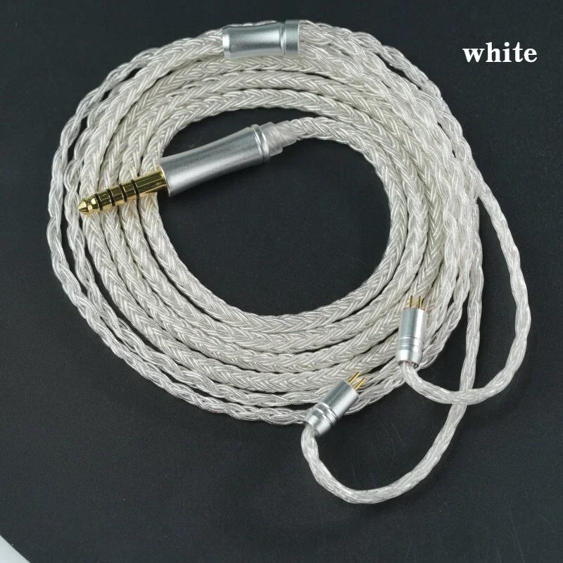 

16-жильный посеребренный кабель для IEM, HiFi-кабель для наушников с посеребренной медью, разъемы MMCX/2Pin/QDC, 3,5 мм