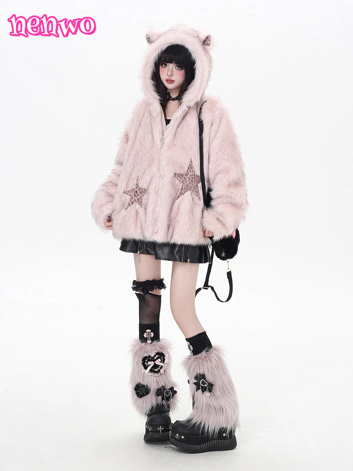 Y2K スリムフィット フェイクファーコート 女性用、体型を美しく見せる冬用ジャケット スイートクールスタイル 多用途アウターウェア