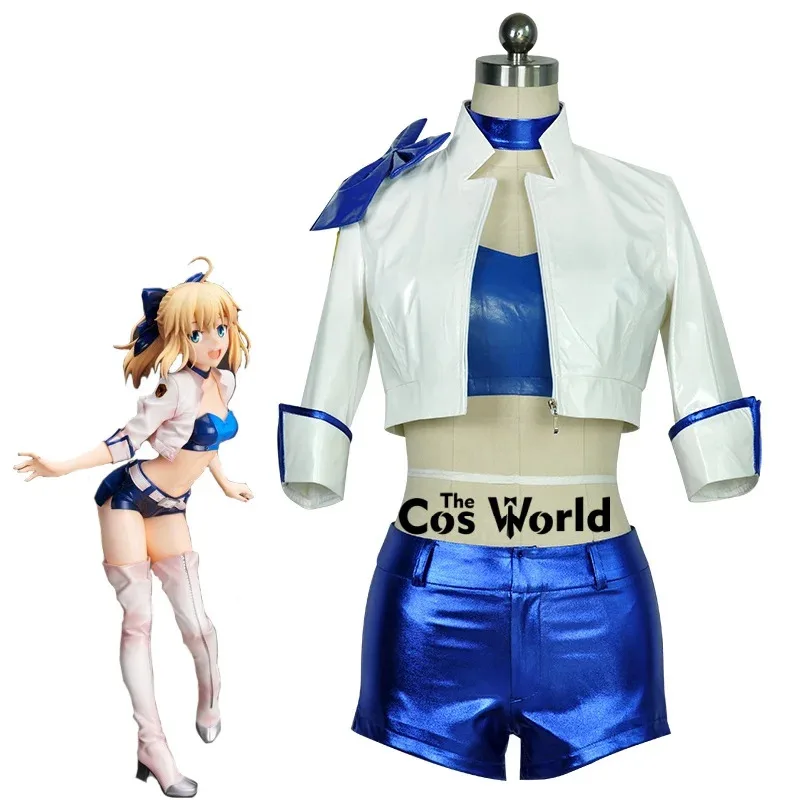 

Fate stay night Saber Racing Suit Outfits Customize Anime Games Cosplay Costumes
