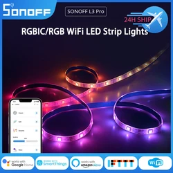 SONOFF L3/L3 Pro WiFi Smart LED Strip Lights RGB/RGBIC Flexible Lamp Tape Wireless Voice Control Work With Alexa ewelink APP