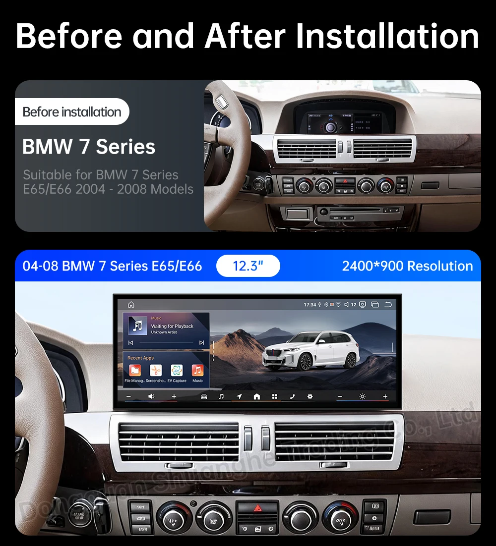 Wireless Auto DSP Android 16 For BMW 7 Series E65 E66 2004 - 2008 GPS Navigation Bluetooth Car Video Multimedia Video WiFi+4G