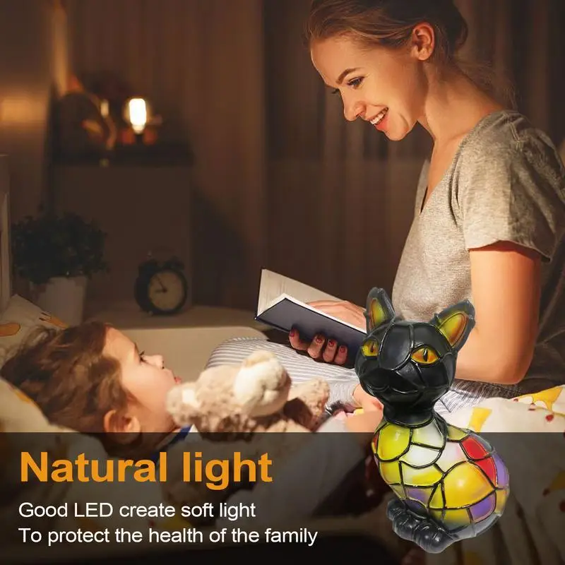 

3D Animal Series Table Lamp LED Decorative Night Light Colorful Vintage Stained Glass Dog Cat Style Bedside Table Lamp