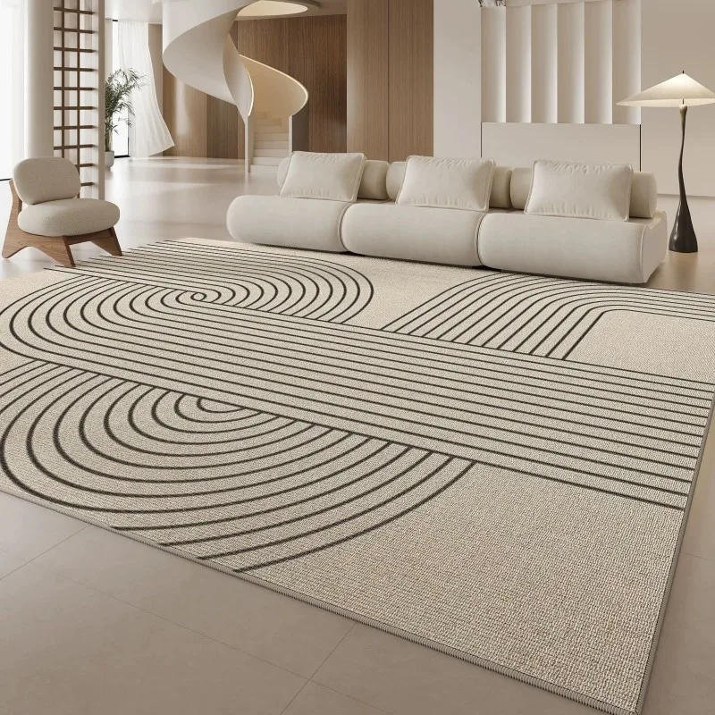 VIKAMA Minimalist Line Area Rug Nordic Curve Arch Striped Non Slip Washable Carpet Mat Living Room Bedroom Sofa Decor