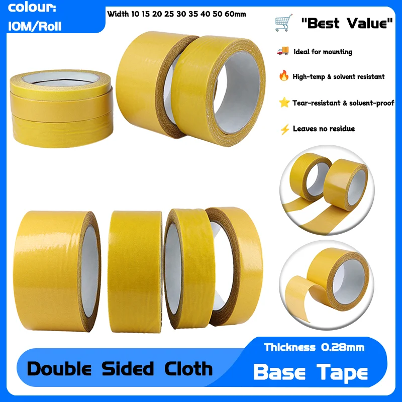 

Strong Sticky Traceless Waterproof Carpet Adhesive Fiber Gummed Tape 10m/roll Strong Fixation Thin Double Sided Adhesive Tape