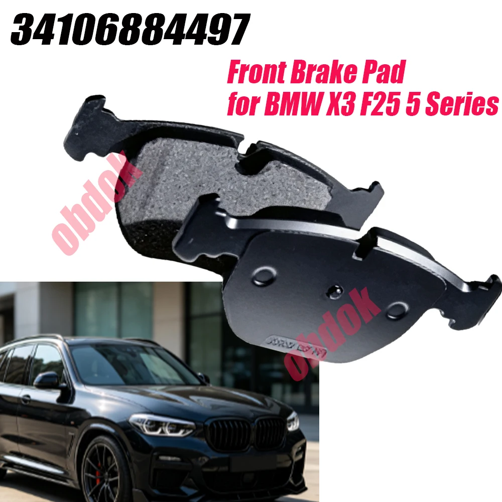 Front Brake Pads OE 34106884497 Fit for BMW X3 F25 5 Series F10 F11 Car Front Brake Pad Replacement High friction Coefficient