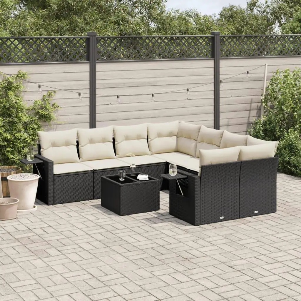 

Elegant Garden Sofa Set in Black and Cream White for Outdoor Living Space Cozy Patio Furniture