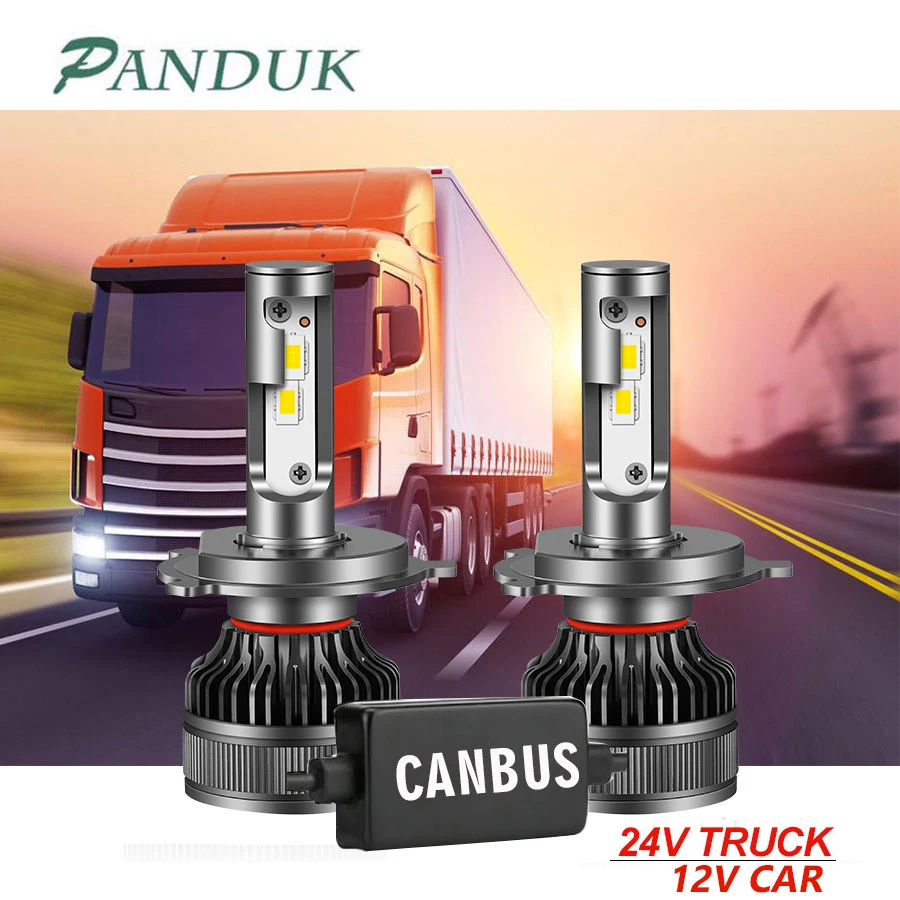 PANDUK H7 LED Canbus Bulbs H4 LED Headlight H11 HB4 9006 HB3 9005 520W 260000LM Auto Moto CSP 12V 24V 3570 CHIP 24v For Truck