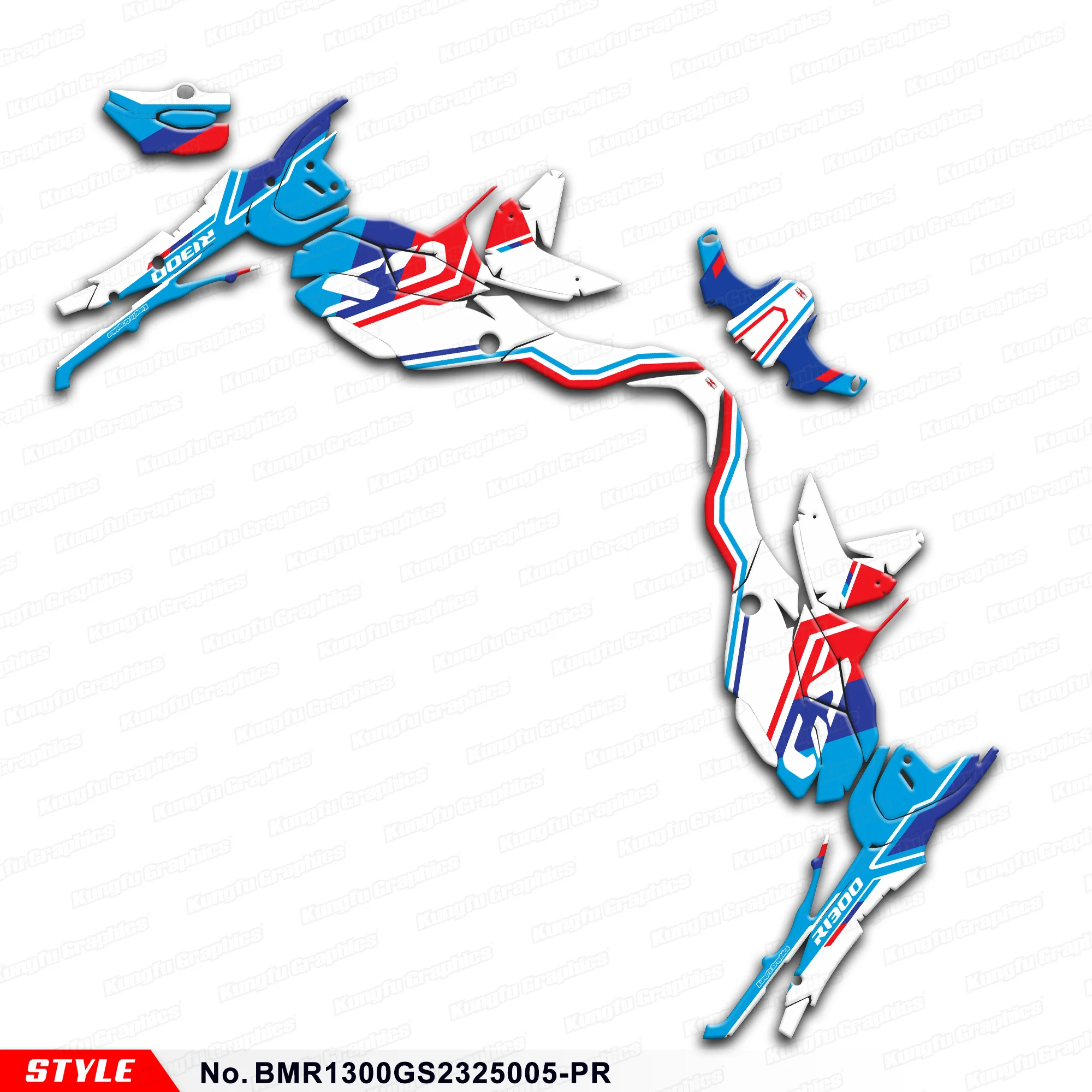 

JY RACING Graphics Decal Kit Motorcycle Stickers for R1300GS R 1300 GS 2023 2024 2025, Accessories, BMR1300GS2325005-PR