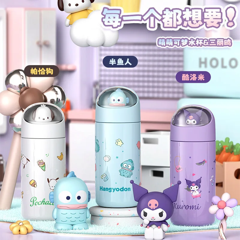 350ML Sanrio hello Kitty tazza thermos kawaii kuromi melodia studente regalo per bambini anime cartone animato carino tazza d'acqua portatile