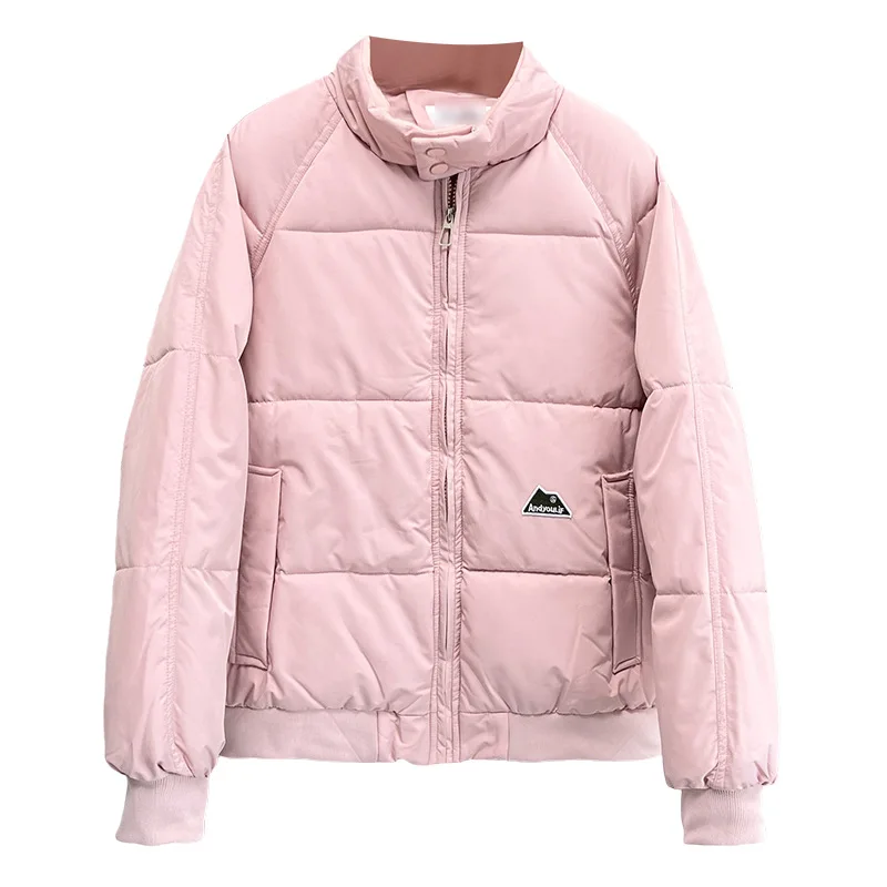 Plus Size Women Parka Winter New Loose Minimalistic Labeling Fashion Stand Collar Thick Warm cotton-padded Jacket 353