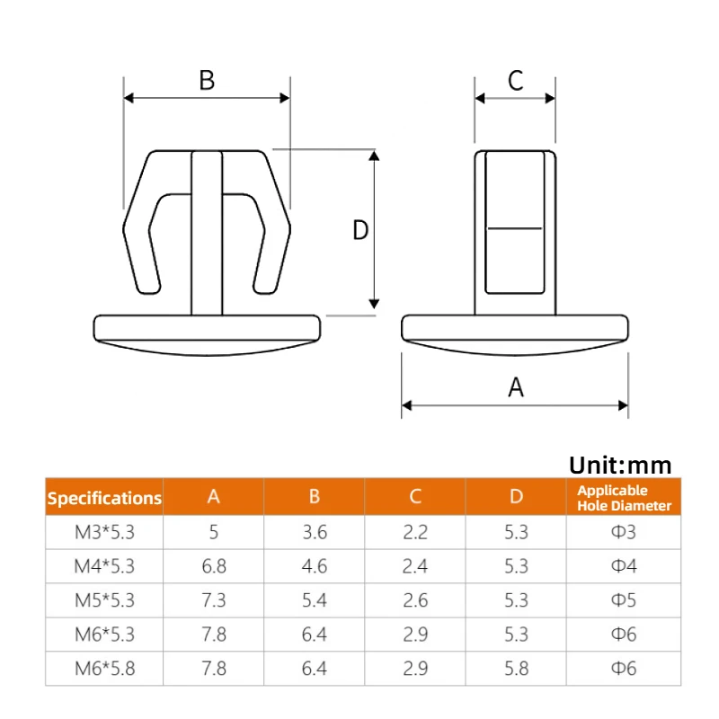 M3 M4 M5 M6 White PP/Transparent PC Lighting PCB Board Plastic Rivet LED Board Light Press Clip Clamp Mounting Clips