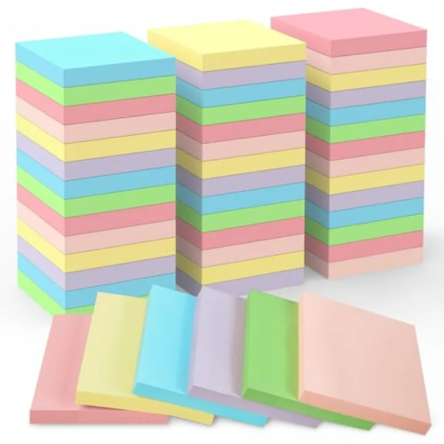 

Sticky Notes 3x3 Small Self-Stick Pads, 48 Pads in, Cute Sticky Notes, Adhesive Memo Pads for Office, Home, School, Meetings, 1