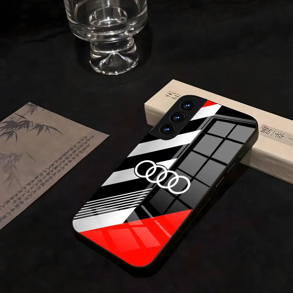 A-au-dises Luksusowe etui samochodowe na telefon do Samsung S 25 26 24 23 22 21 Ultra 10 Plus A16 Pro Fe 20 Note 34 S30, szklane, odporne na wstrząsy — zdjęcie produktu 6