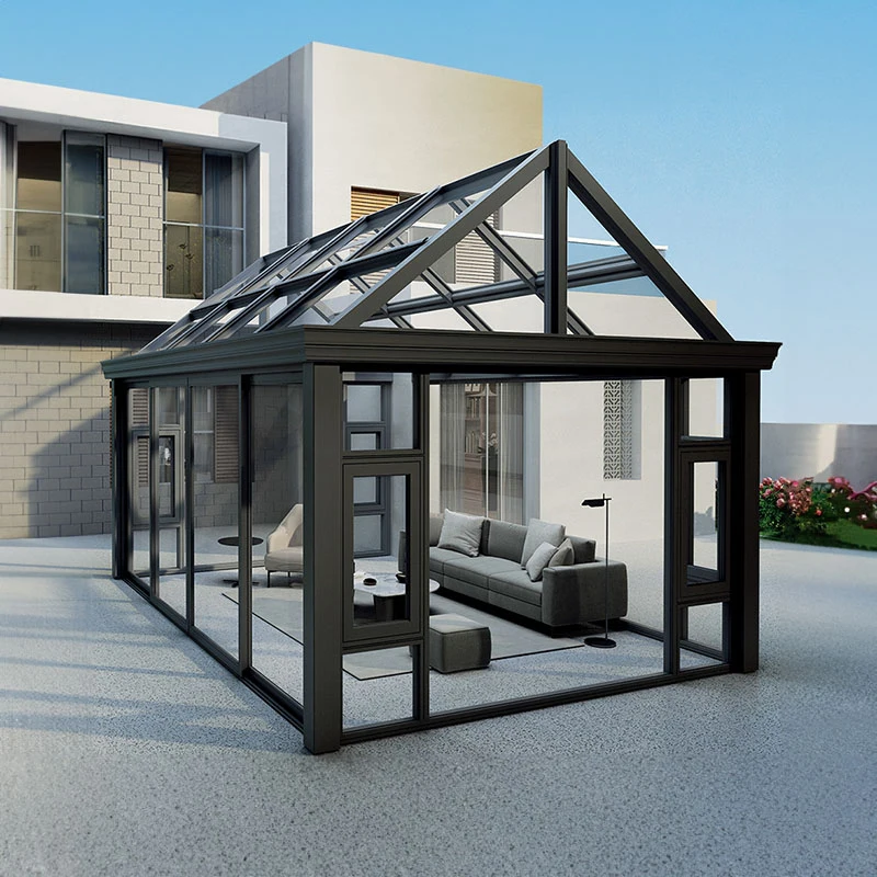 الدفيئات الزجاجية الجاهزة في الهواء الطلق وحدائق الشتاء للفناء والشرفة وخياط الألومنيوم وغرفة الشمس #1