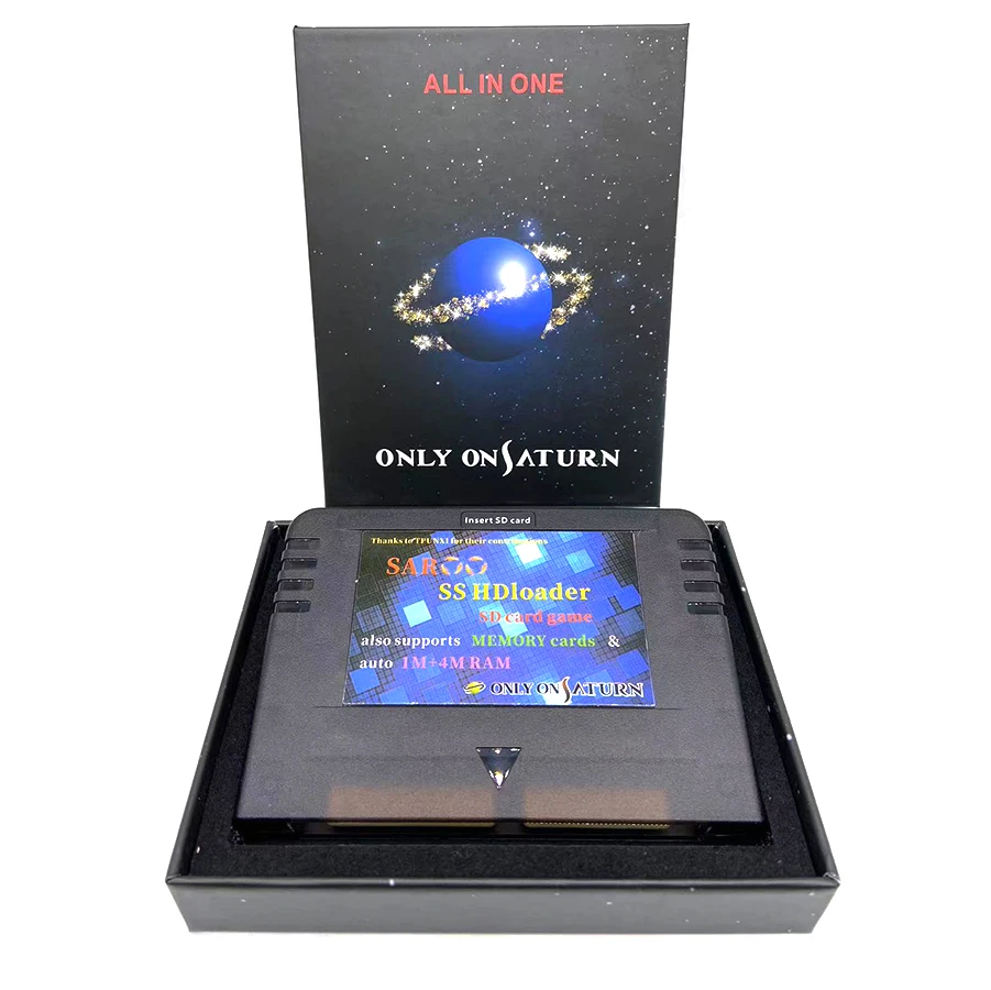 Version 0.7 SAROO SS HDLoader Cartridge SD Game Reader, Optional 128GB TF Menory Card, Plug & Play for SS Saturn Console