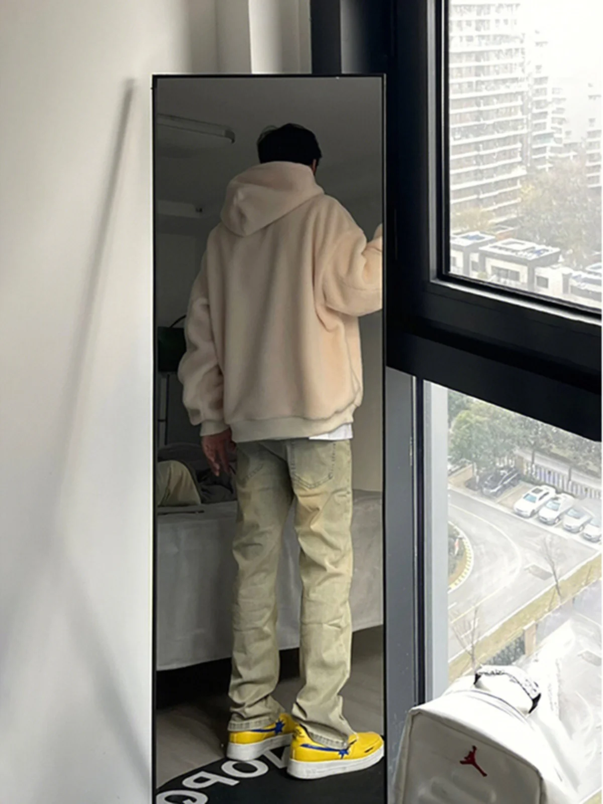 

Slim Fit Yellow Mud Color Straight Leg Jeans Men's Spring Autumn Trendy American Sle High Street Clean Fit Pants