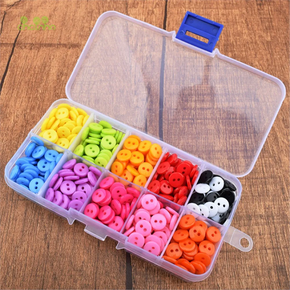 Chainho,Color Resin Buttons,2 Hole,Diameter 9mm,DIY Scrapbooking Patchwork Decorative Crafts & Home Decoration,600pcs/Box,B05