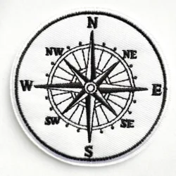 Patch embroidered badge backpack iron on applique sewing sew on craft compass 7 cm (≈ 7 cm)
