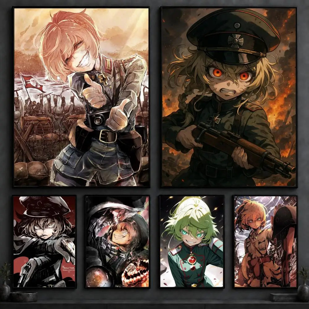 Anime S-Saga of Tanya the EvilS Poster Art  Self-Adhesive No Glue Residue Wall Decor for Bedroom Living Room