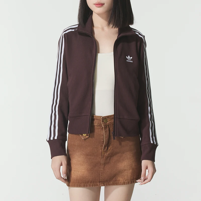 

Adidas Original Women's Sportswear Retro Style Stand-Up Collar Jacket Fashionable Slim Fit Coat In6061