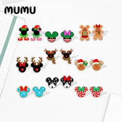 2024 New Clown Mickey Mouse Stud Earring Snowflake Epoxy Jewelry Resin Acrylic Earrings Handmade Gifts Fans