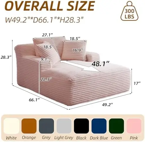 كرسي استرخاء كبير الحجم، سرير أريكة سروال قصير، كرسي نوم بمقعد عميق لغرفة المعيشة (وردي) #2