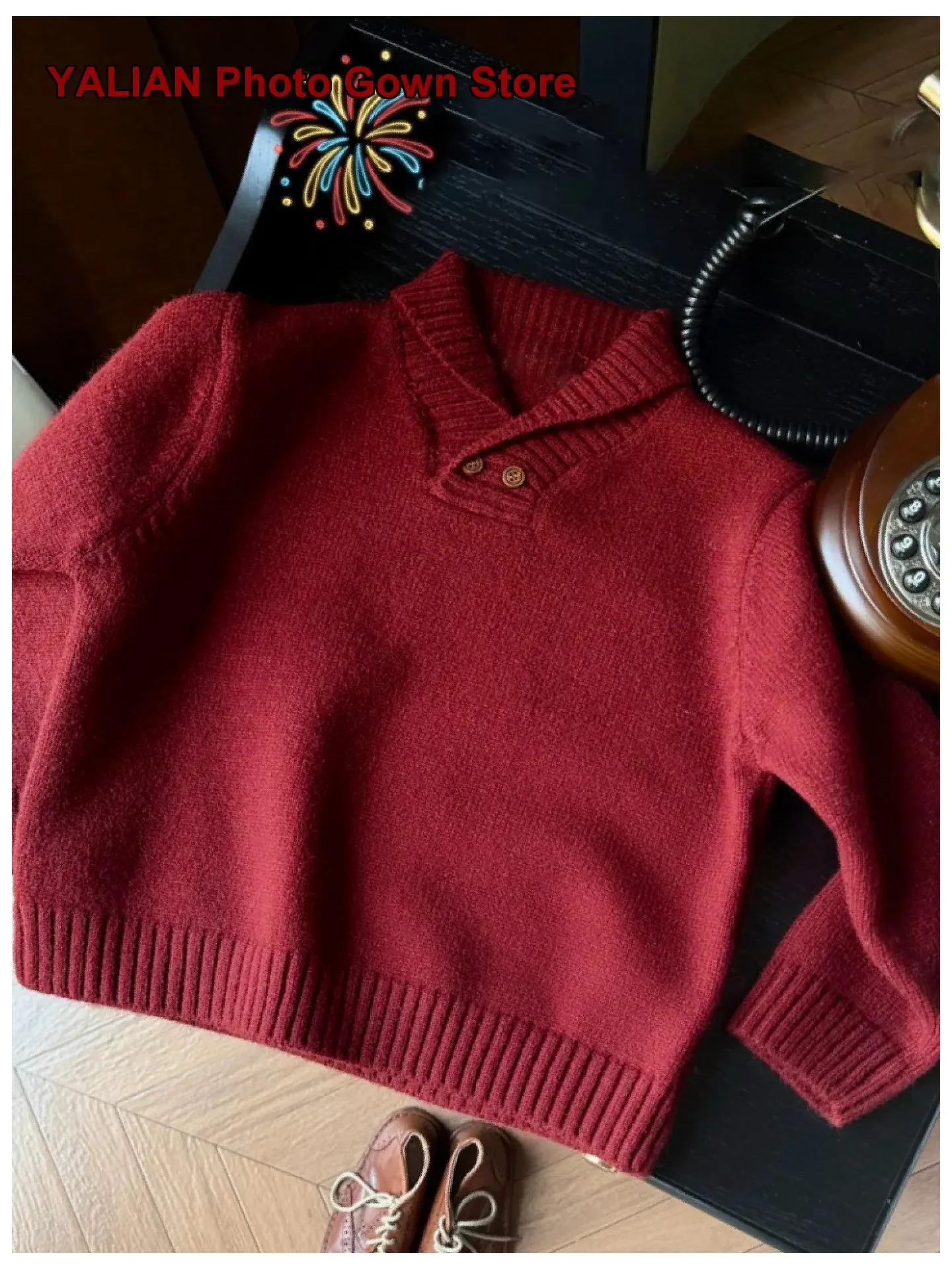 Boys Cardigan Kids Winter Knit Top Solid Color Warm Korean Style New Year Outfit Girls
