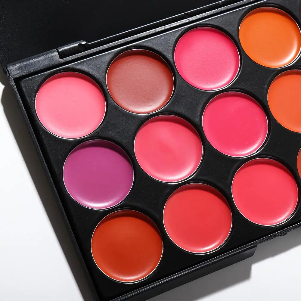 リップティントマッド非粘着カップマット口紅パレット防水保湿 15 色リップグロスパレット長期的な赤女性