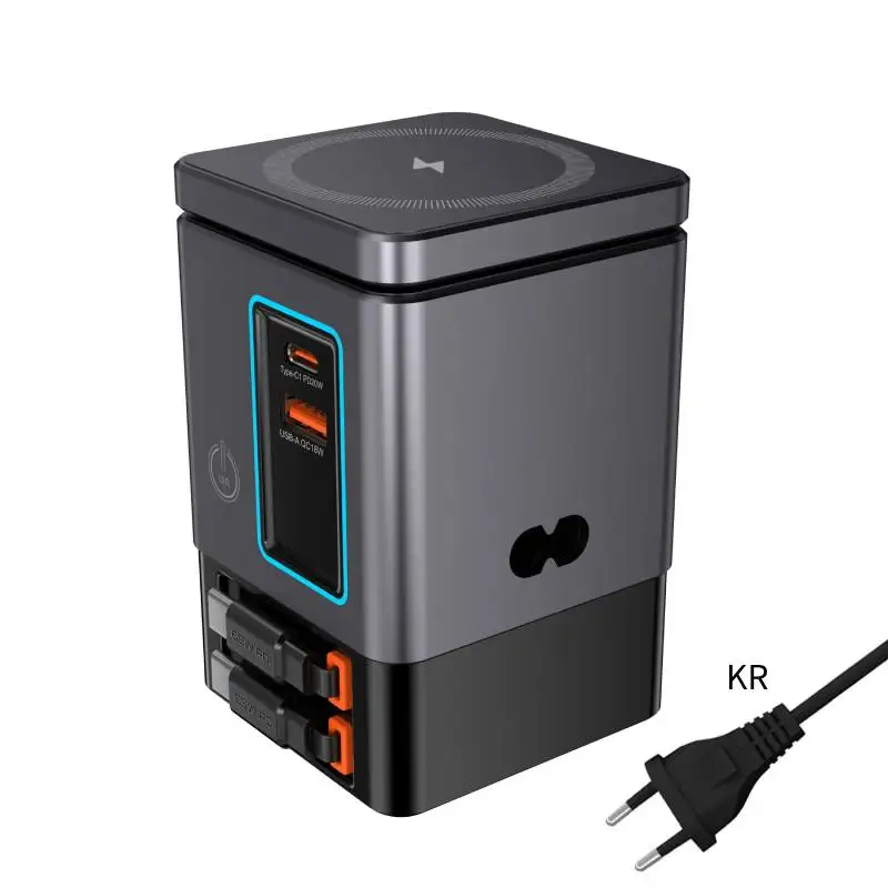 ILEPO 6-in-1-Ladestation mit einziehbarem USB-C-Kabel, Power Combo Tower 105 W, für mehrere Geräte, Schnellladegerät für iPhone Airpod 4