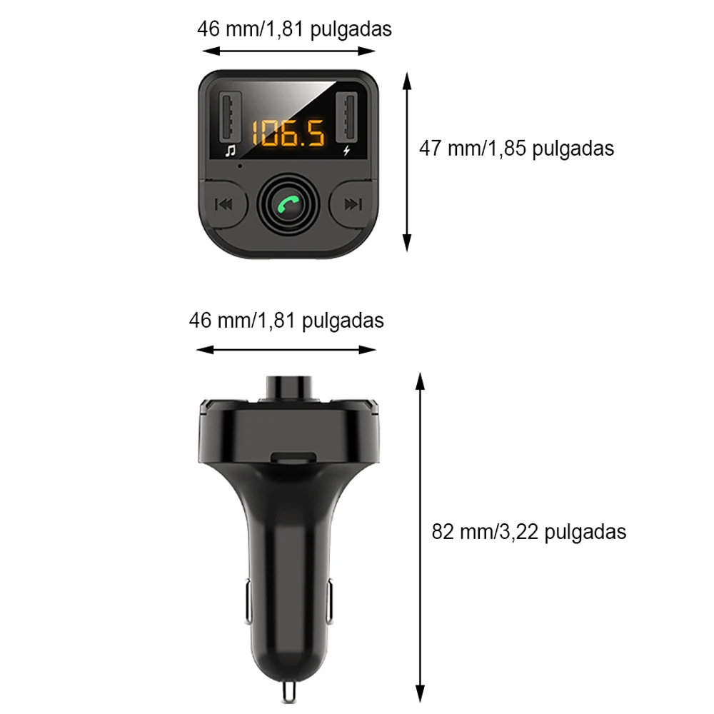 Car MP3 Player Fast Charger Music Player 5.0 Bluetooth Receiver USB Flash Drive FM Transmitter Ambient Light Cigarette Lighter