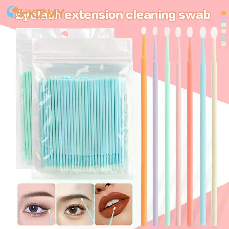 

100PCS Dentistry Materials Disposable Micro Brushes Applicator Colorful Brush Oral Care Eyelash Extension Cleaning Swabs Makeup