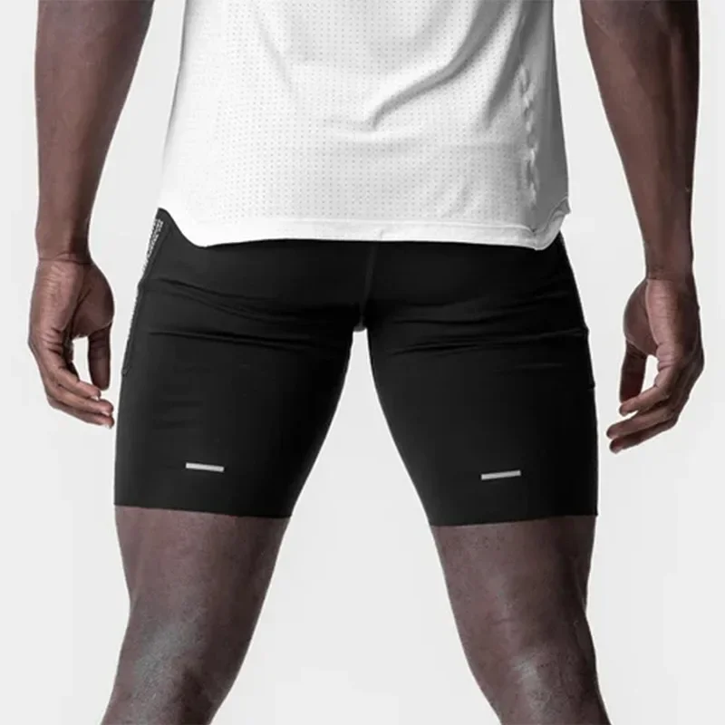 Men's Summer Quick Dry Sports Basketball Elastic Compression Shorts Man Running Gym Fitness Skinny Jogger Short Pants Sweatpants