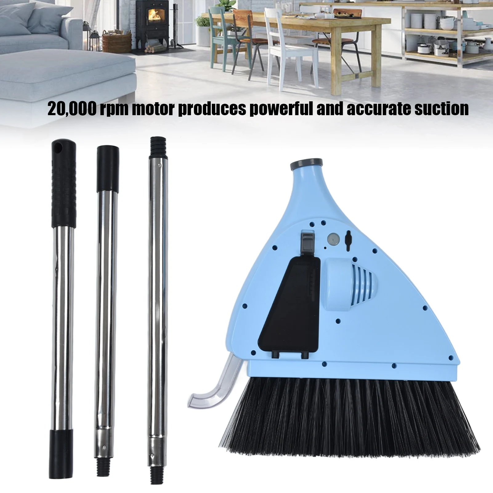 2 in 1 Vacuum Sweeper USB Charging Cordless Vacuum Broom Cleaner for Household Bedroom