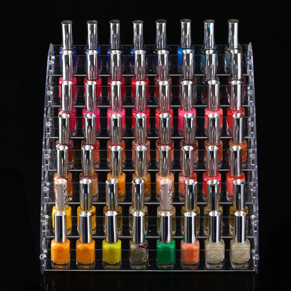 Estante de almacenamiento de esmalte de uñas acrílico de 7 capas, soporte organizador acrílico transparente para esmalte de uñas, lápiz labial, soporte de exhibición de cosméticos