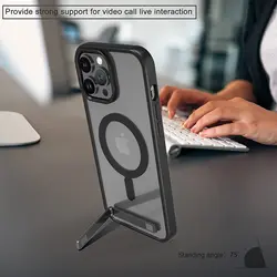 Magnetic Phone Cases with Stand for iPhone 17 Pro Max Air 16 15 13 14 Plus Mobile Case 12 11 Clear Black Cover with Kickstand