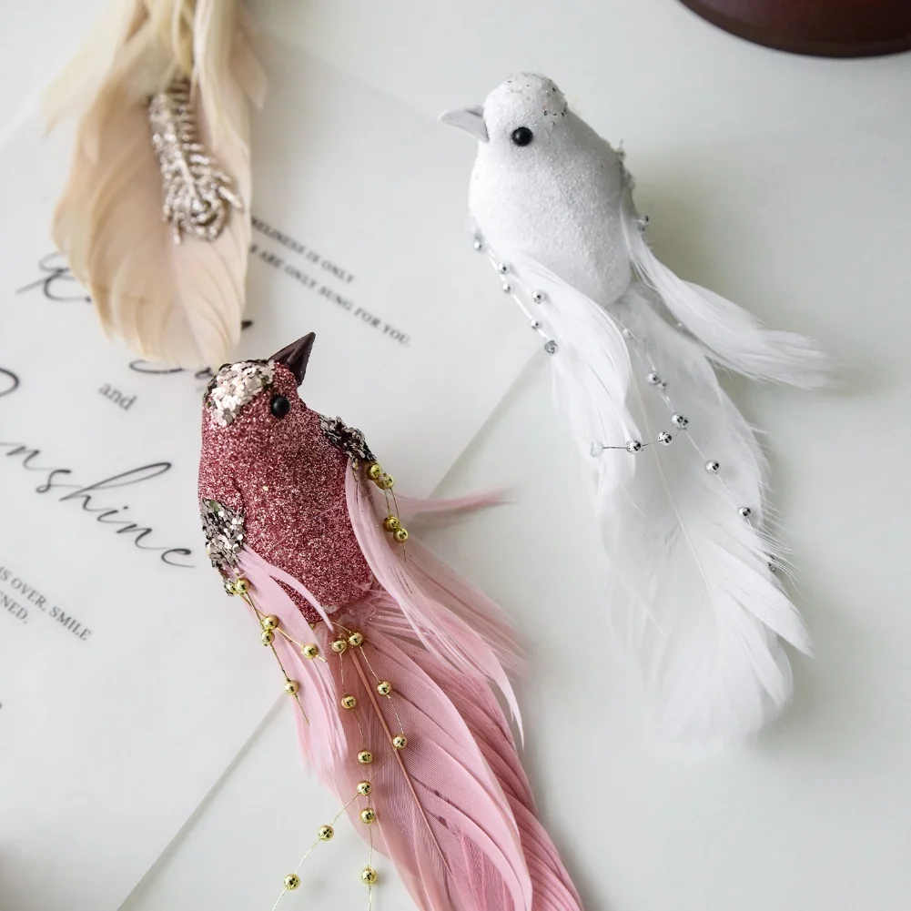 

Cute Realistic 6-Piece Christmas Bird Ornaments Set With Clips - Festive Decor For Christmas Tree Decoration