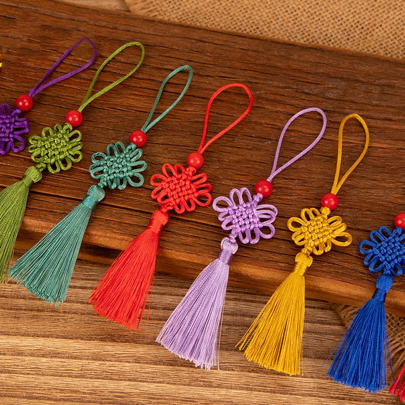 10pcs Crafts Soft Tassels 7cm Chinese Knot Tassels with Loops Bookmark Beaded Tassels For DIYJewelry Making Crafts Accessories