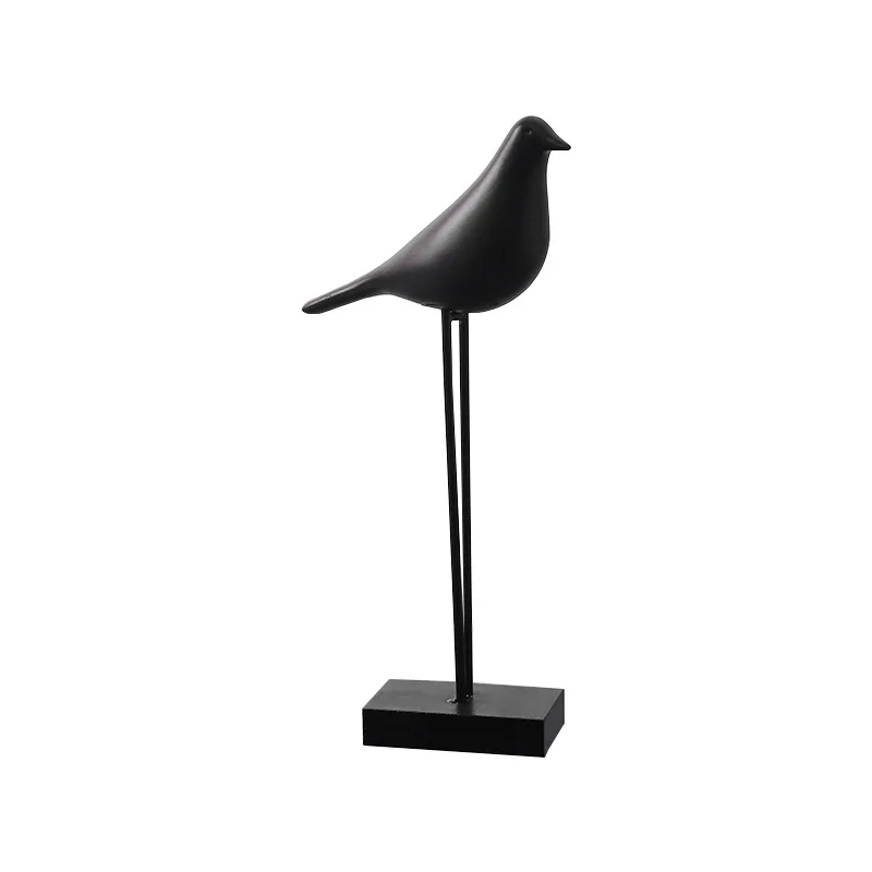 Creative high-end black and white bird ornament living room TV cabinet home soft decoration model room office crafts
