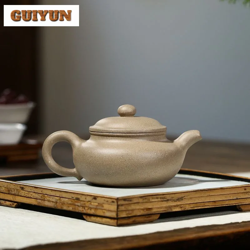 250ml Boutique Yixing Purple Clay Teapots Handmade Antique Pot Raw Ore Steel Grey Section Mud Kettle With Strainer Zisha Tea Set