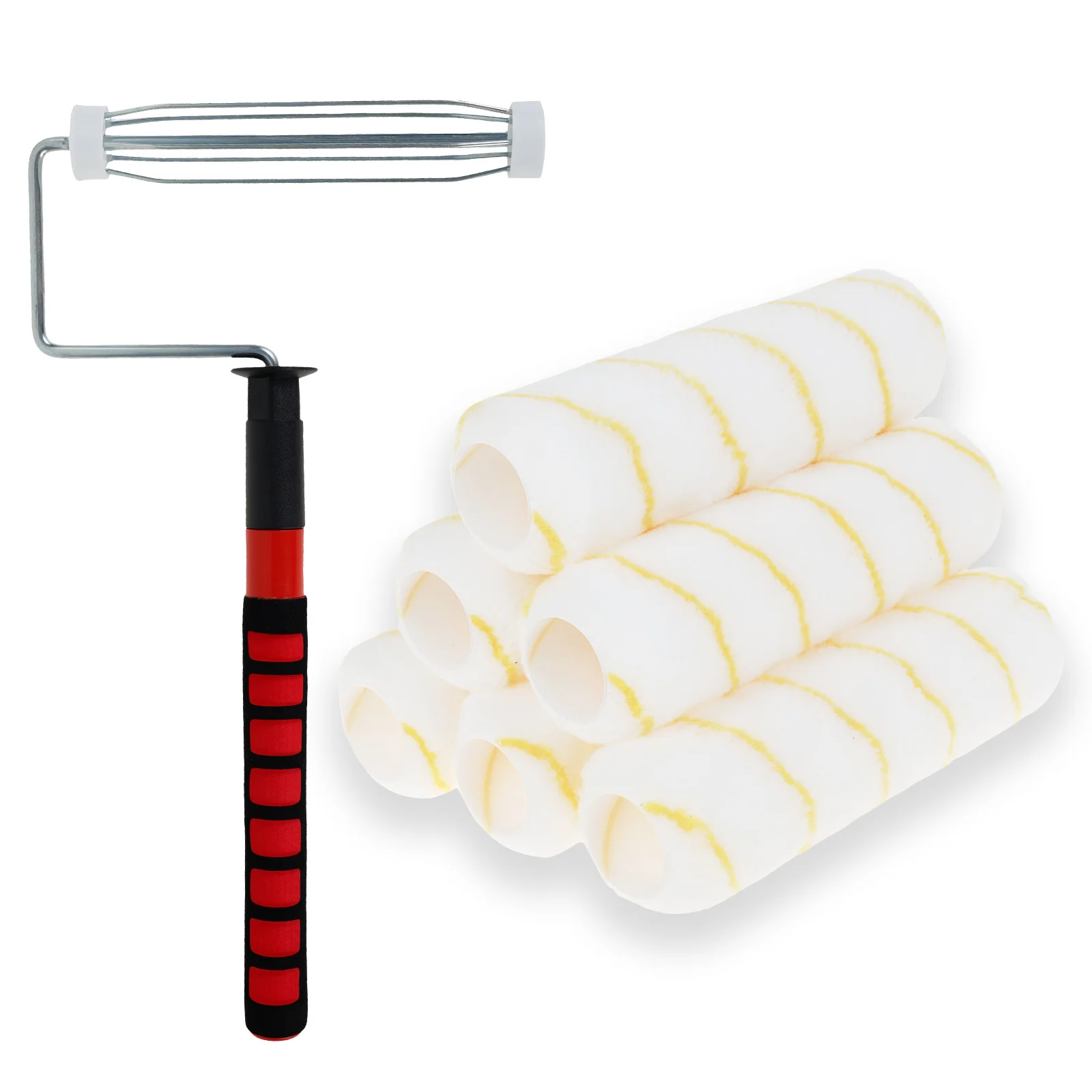 Rolka malarska z mikrofibry, 23 cm, wielokrotnego użytku, z aluminiową teleskopową rączką 45-90 cm do malowania całego domu.