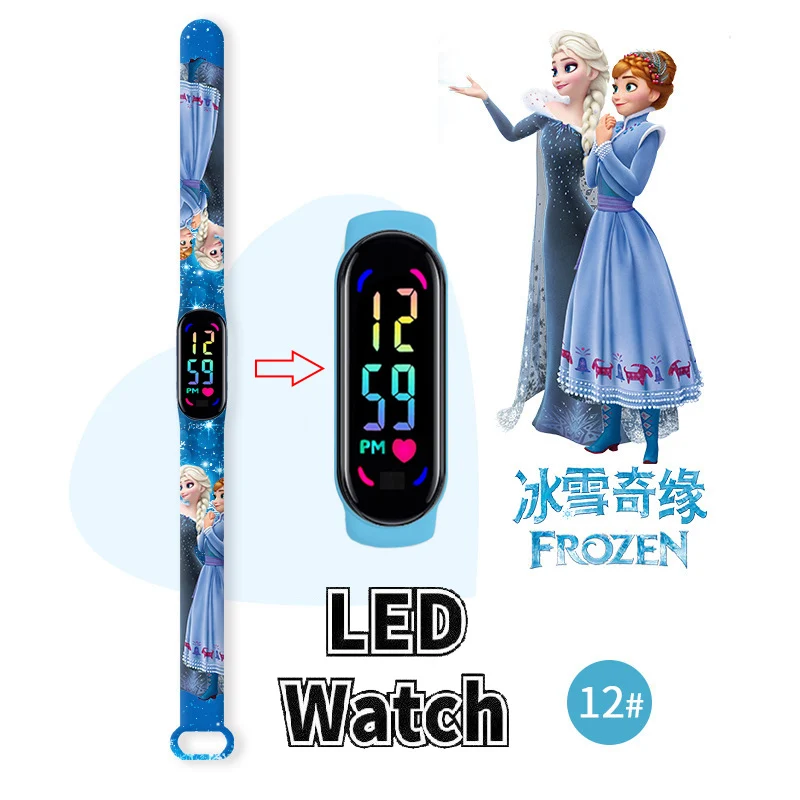 Disney-relojes de Frozen para niños y niñas, reloj deportivo con pantalla táctil, resistente al agua, Digital, pulsera, regalos