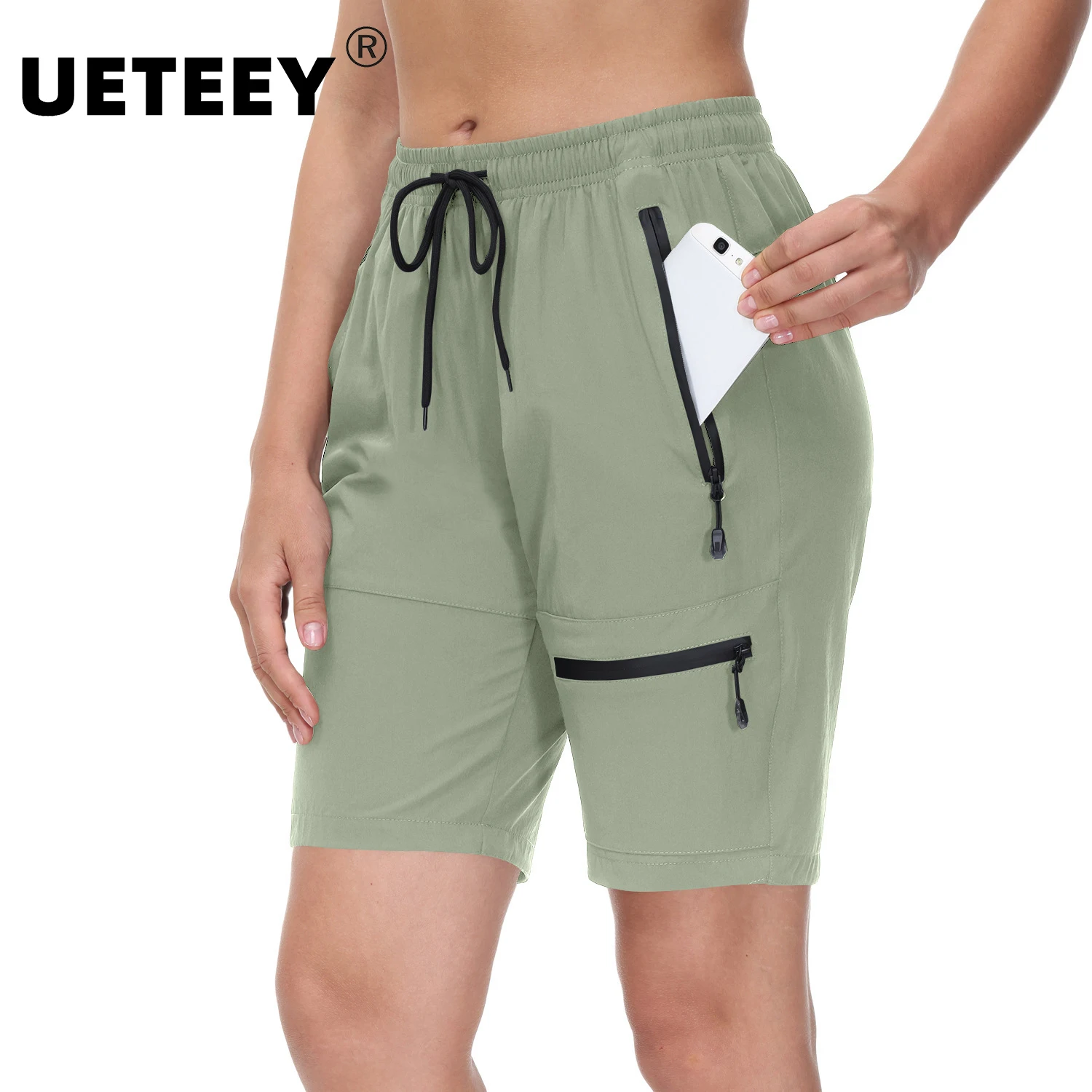 Women Summer Hiking Gym Yoga Shorts Outdoor Golf Cycling Shorts Women Large Size Multi-pocket Quick Dry Lightweight Cargo Shorts