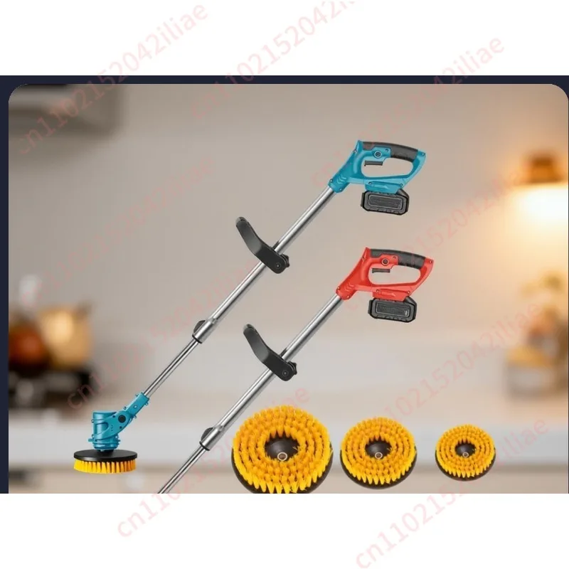 Electric Cleaning Brush Bathroom Yard Sweeper Polishing and Polishing Snow Sweeping Leaf Six-in-one Retractable Cleaning Brush