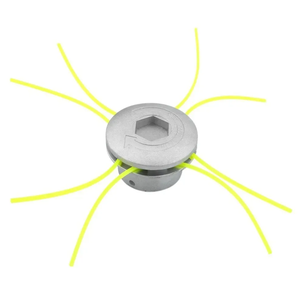 Universal Aluminum Grass Trimmer Head With 4 Lines Brush Cutter Head Thread Nylon Grass Cutting Line Head for Lawn Mower Silver