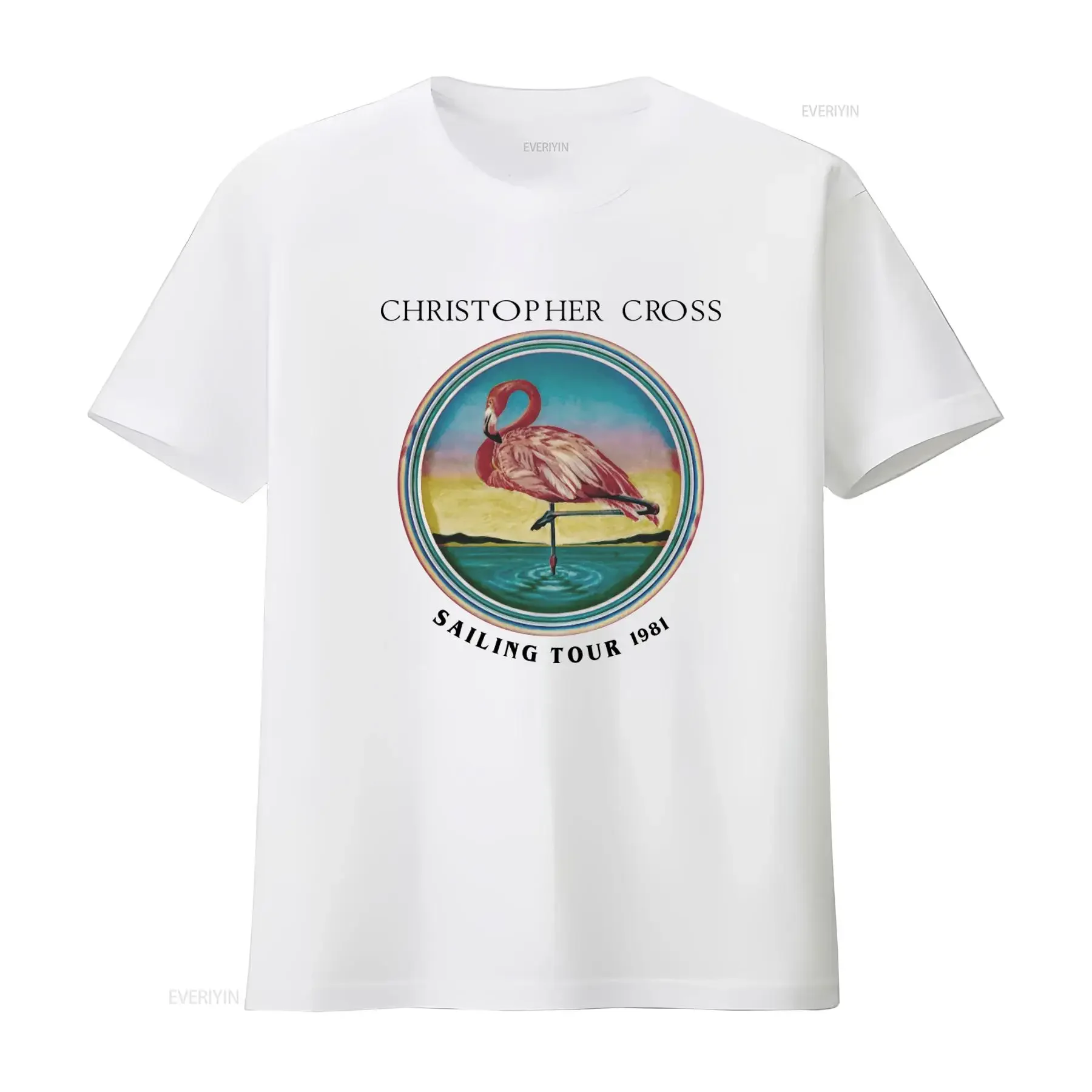 Christopher Cross 1981 Sailing Tour Vintage Flamingo Print T Shirt Available in S M L 2345Xl vintage Washed streetwear
