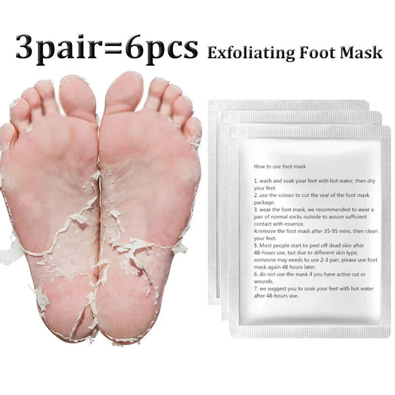 Exfoliating Foot Mask Foot Patch Magic Skin Peeling Dead Skin Feet Mask Socks Sosu Socks for Pedicure Socks Cream 3pair=6piece